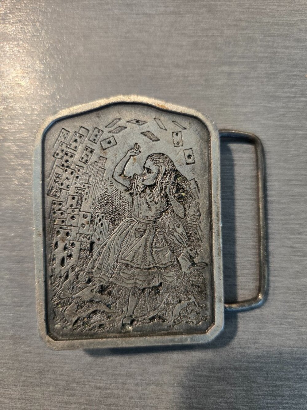 Vintage Alice in wonderland belt buckle